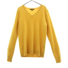 UNIQLO ユニクロ 長袖 カシミヤ100% Vネック セーター S イエロー ニット レディース 古着