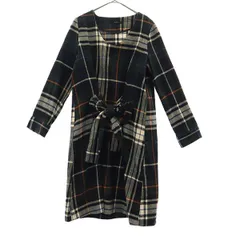 ROSSO ロッソ チェック 長袖 膝丈ワンピース FREE ネイビー系 アーバンリサーチ レディース 古着