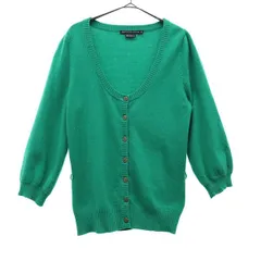 LIMITED COLLECTION リミテッドコレクション 長袖 カシミヤ100% ニット カーディガン 10 グリーン レディース 古着