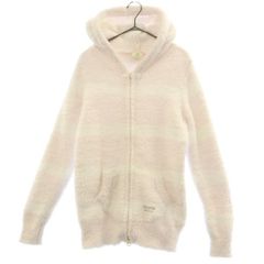 gelato pique ジェラートピケ ボーダー 長袖 ジップパーカー F ルームウェア スウェット ロゴ刺繍 レディース 古着