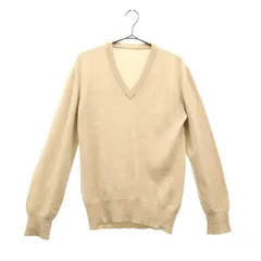 PURA LANA プララナ 長袖 カシミヤ100% Vネック セーター 44 ベージュ ニット レディース 古着