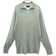 Eddie Bauer エディーバウアー 長袖 襟付 ニット M ブルー カットソー メンズ 古着