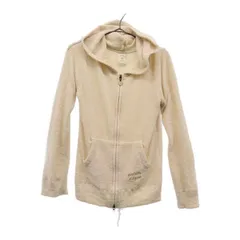 gelato pique ジェラートピケ ロゴ刺繍 長袖 ルームウェア ベージュ ジップパーカー スウェット レディース 古着