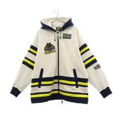 Kappa カッパ ロゴワッペン 長袖 ジップパーカー S ホワイト スウェット メンズ 古着