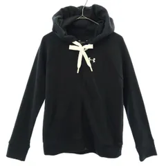UNDER ARMOUR アンダーアーマー ロゴ刺繍 長袖 スウェット ジップパーカー SM ブラック スポーツ メンズ 古着