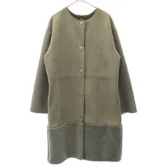 ZARA ザラ ノーカラーコート M グレー レディース 古着