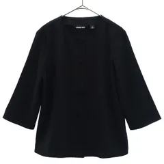 LANDS' END ランズエンド 7分袖 ノーカラージャケット 7 ブラック レディース 古着のサムネイル