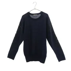 theory luxe セオリーリュクス 刺繍 長袖 セーター 38 ネイビー ニット レディース 古着
