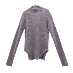 Mila Owen ミラオーウェン 長袖 セーター  パープル 後スクエア開きタートルネックニットトップス 19WNT214045 レディース 古着