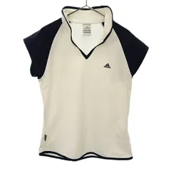 adidas アディダス 日本製 切替 トレーニング 半袖 ウェア M ホワイト シャツ スポーツ ロゴ刺繍 メンズ 古着