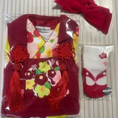 新品  椿 袴 ロンパース  七五三 女の子  3点セット  80cm