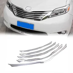 送料無料 2011-2015年 シエナ 対応 フロントグリル ガーニッシュ 5点セット メッシュ 中央装飾パネル 専用設計 高級感アップ 外装アクセント