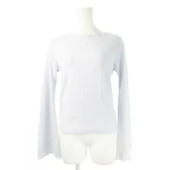 ワンアフター アナザー ナイスクラップ one after another NICE CLAUP ニット セーター ニットソー ラウンドネック 長袖 ベルスリーブ ストレッチ 起毛 メロウフリル 青 ブルー /CK16