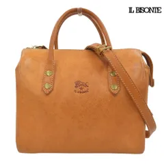 美品 イルビゾンテ IL BISONTE 現行販売商品 レザー ミニボストン型 ショルダー ハンドバッグ 定価82500円 ヌメ革