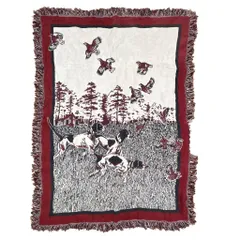 vintageラグ ブランケット マルチカバー タペストリー アニマル 動物 USA製 ボブ ティンバーレイク 犬 ドッグ 鳥 自然 2175