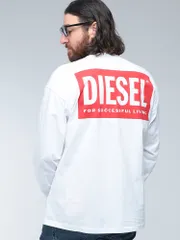 バックBOXロゴ クルーネック 長袖 Tシャツ ブランド メンズ 男性 トップス Tシャツ DIESEL (ディーゼル)