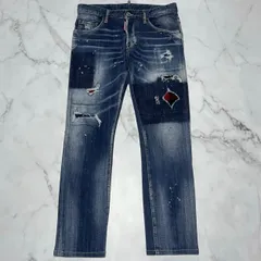 美品　ディースクエアード　DSQUARED2 SKATER JEAN スケーター　ジーンズ　イタリア製　クラッシュ　ペイント スキニー　ストレッチ　デニムパンツ　S71LB0838 44サイズ