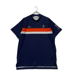中古 メンズ ルコックスポルティフ le coq sportif 半袖シャツ L 紺 ネイビー モックネック