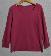 実寸 S (55) ピンク カシミア100% 7分 ニット