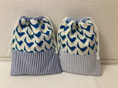 No.55 巾着　コップ袋　給食袋　Mサイズ