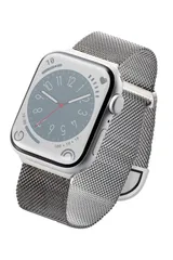 エレコム Apple Watch アップルウォッチ バンド ステンレス 編み込み マグネットバックル 工具無し 49mm 45mm 44mm 42mm 【 Ultra Series 8 7 SE2 SE 6 5 4 3 2 1 対応】 シルバー A