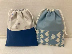 No.59 巾着袋　コップ袋　給食袋　Mサイズ