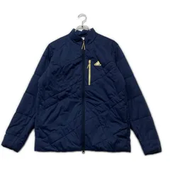 中古 メンズ アディダスゴルフ adidas GOLF フルジップアウター L 紺 中わた ジャケット ロゴ 防寒 軽量