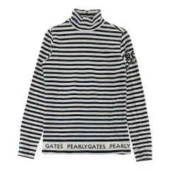 サイズ：0 PEARLY GATES パーリーゲイツ  ハイネック 長袖Tシャツ ボーダー柄 ブラック系 [240101592544] ゴルフウェア レディース ストスト