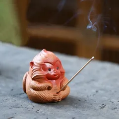 お香 お香立て 線香立て 猿 サル 干支飾り 干支 金運 和風 和モダン おしゃれ インテリア 置物香台 線香皿 仏 オブジェ モダン 個性的 玄関 リビング 寝室 可愛い