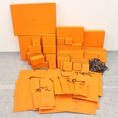 ITW9SA32UEF2 HERMES エルメス BOX ショッパー 純正 紙袋 オレンジ 空き箱 ボックス まとめ売り リボン ショッパー23枚 箱33個