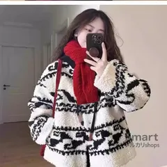 ボアジャケット レディース フード付き ゆったり 厚手 防寒 カジュアル 秋冬 アウター M251225-8