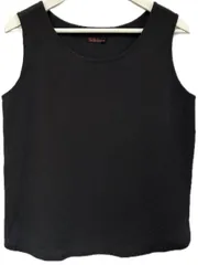 シセンドウ 詩仙堂 HITOSHI TAMURA  ちりめん 縮緬 ノースリーブ ブラウス ブラック 黒 トップス