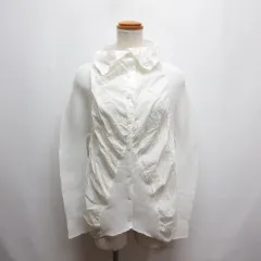 ミーイッセイミヤケ me ISSEY MIYAKE ストレッチプリーツ 長袖 ブラウス シャツ カットソー 白 ホワイト ハイネック カーディガンのサムネイル