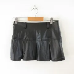 Dazy ミニスカート プリーツ 黒 S *T963