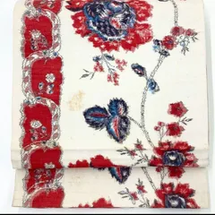 ［4975］袋帯 枝花文様 ぼかし 紬地 六通 正絹 着物 フォーマル