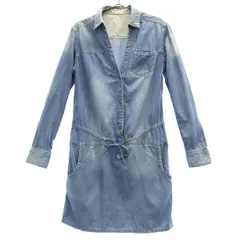 AVIREX アヴィレックス 長袖 デニム ワンピース M ブルー レディース 古着