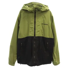 Columbia コロンビア ワンポイント刺繍 長袖 ナイロンジャケット M グリーン×ブラック アウトドア メンズ 古着