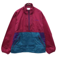 Columbia コロンビア ワンポイント刺繍 ナイロンジャケット M レッド×ブルー アウトドア メンズ 古着
