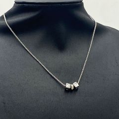D&G ネックレス シルバーカラー キューブ ボールチェーン ドルガバ