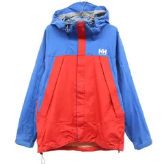 HELLY HANSEN ヘリーハンセン 切替 ナイロン マウンテンパーカー L レッド×ブルー アウトドア ジャケット メンズ 古着