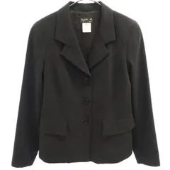 agnes b. アニエスベー 日本製 テーラードジャケット 38 ブラック レディース 古着