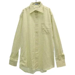 Paul Smith ポールスミス 日本製 チェック 長袖 シャツ M アイボリー系 メンズ 古着