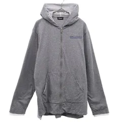 DIESEL ディーゼル ワンポイントプリント 長袖 ジップパーカー 16 グレー キッズ 古着