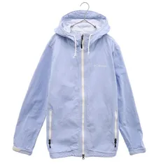 Columbia コロンビア ワンポイントロゴ刺繍 フーディー ジャケット L ブルー アウトドア ジップパーカー メンズ 古着