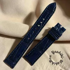 cro-1992  クロコダイル  腕時計 ベルト ネイビー  (ラグ幅19 mm - バックル幅 16 mm)