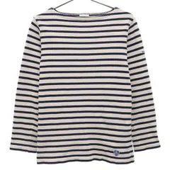 ORCIVAL オーシバル フランス製 ボーダー 長袖 バスクシャツ ネイビー×ホワイト ロンT カットソー Tシャツ レディース 古着