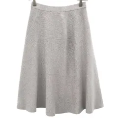 SNIDEL スナイデル ミディ丈 ニット フレアスカート F グレー レディース 古着