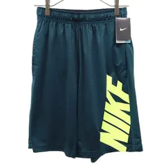 未使用 NIKE ナイキ ボーダー トレーニング ショートパンツ S グリーン系 メンズ 古着