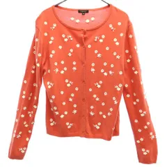 TOCCA トッカ 花柄 長袖 ニットカーディガン M ピンク×ホワイト レディース 古着