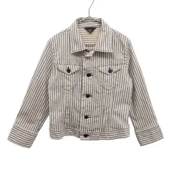 45rpm 45アールピーエム ストライプ ショート ジャケット 2 ベージュ×グリーン レディース 古着